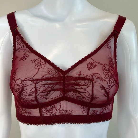 Agent Provocateur Burgundy Red Lace Bra (Size 3) - Picture 1 of 9